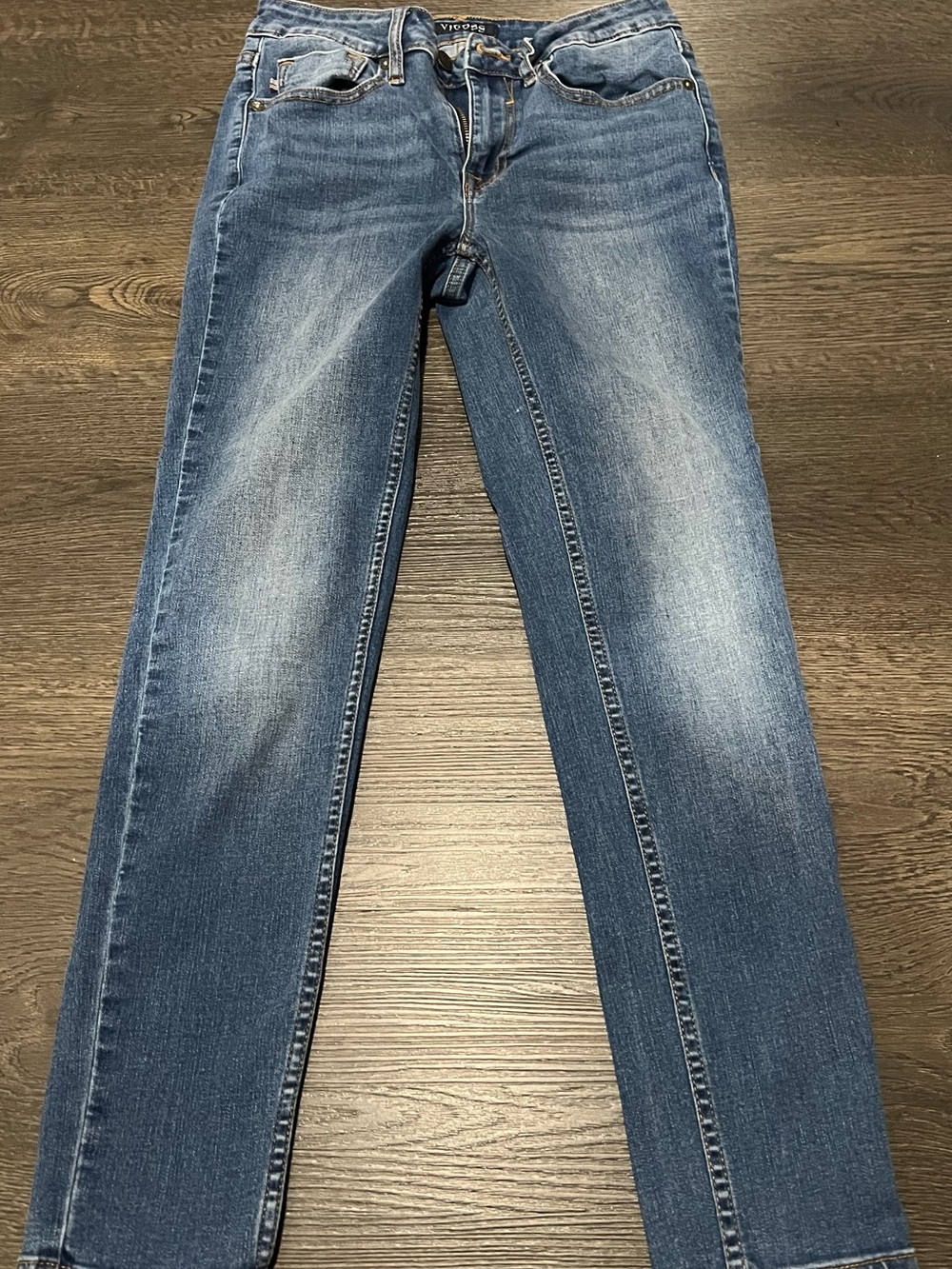 Vigoss Men's Slim Straight Washed Blue Jeans